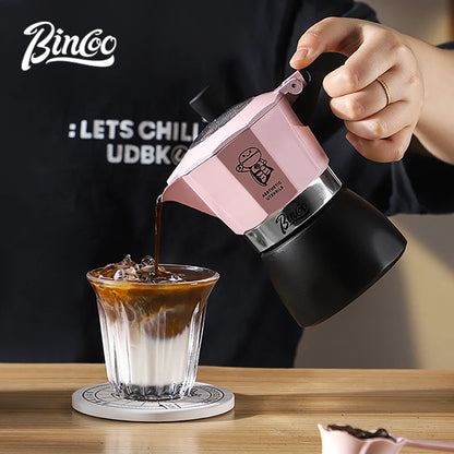 Bincoo Double Valve Coffee Moka Pot Espresso Maker Italian Coffee Concentrated Extraction Coffee Pot Barista Accessories 220V