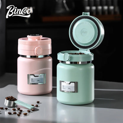 Bincoo 1000ML Stainless Steel Sealed Coffee Canister Vacuum Coffee Beans Bags Storage Camping Airtight Container For Food Fresh