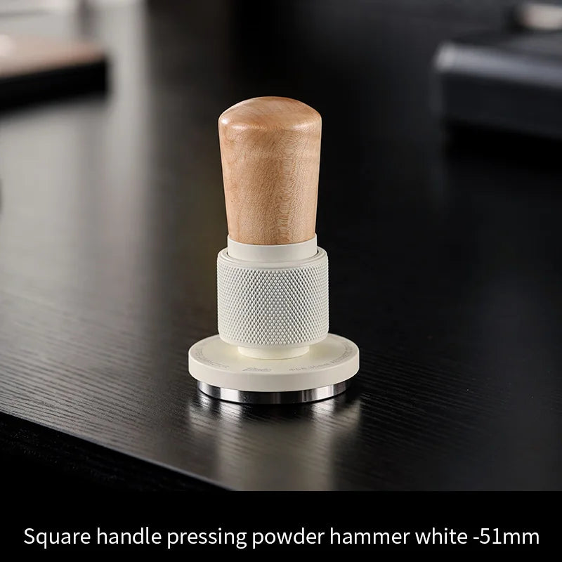 BINCOO 51mm/58mm 30Ib Impact Constant Pressure Coffee Tamper Stainless Steel Base Anti-Rust Wood Handle Barista Espresso Tools