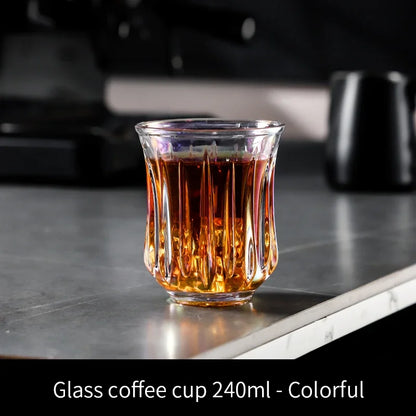 BINCOO 90ml-400ml Glass Coffee Cup Drinking Glasses for Espresso Cappuccino Latte Mug Juice Cocktails Home Kitchen Barista Tools