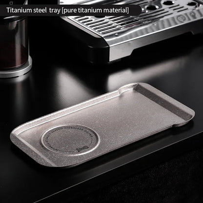Bincoo Pure Titanium Coffee Serving Tray – Cafe Display Plate for Iced Americano, Latte, Cake & Dessert Storage Platter