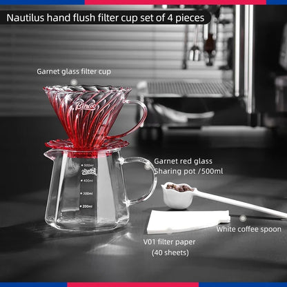 Bincoo 500ml Pour Over Coffee Dripper Coffee Pot Set Espresso Kettle Brewing Cup Octagonal Coffee Pot Funnel Set With Grinder