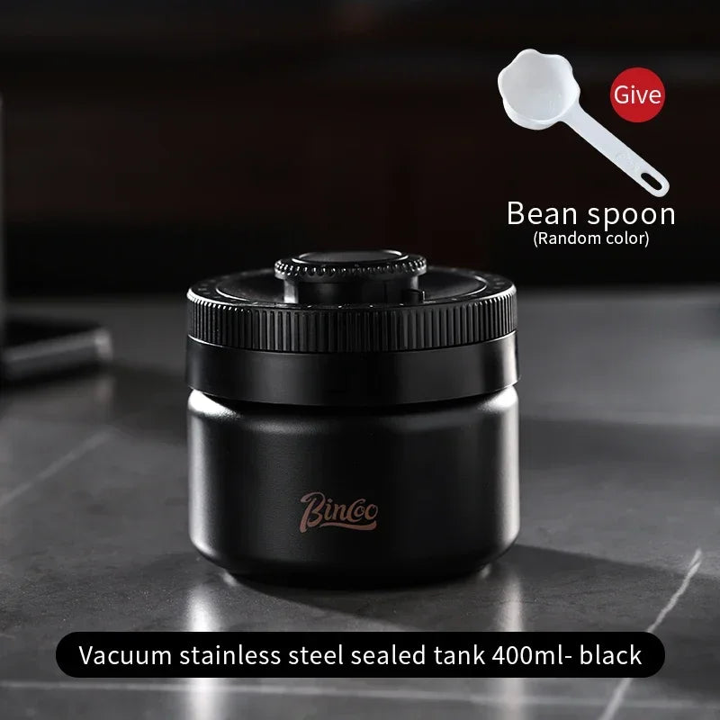 Bincoo 304 Stainless Steel Vacuum Coffee Container, Food-Grade Airtight Canister, Stackable with Date Scale, Home/Commercial