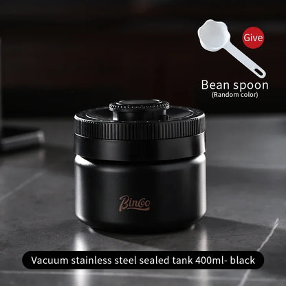 Bincoo 304 Stainless Steel Vacuum Coffee Container, Food-Grade Airtight Canister, Stackable with Date Scale, Home/Commercial