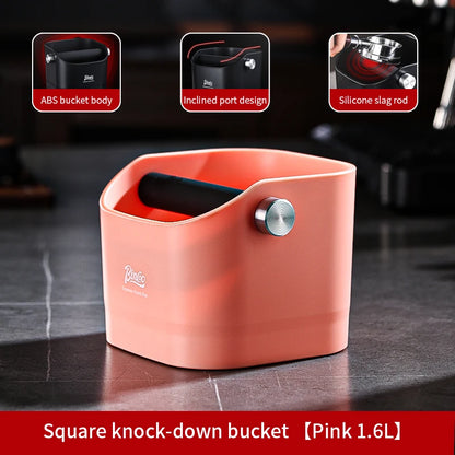 Bincoo Coffee Knock Box Espresso Grounds Container Dump Bin Bucket Anti Slip Powder Beveled Residue Home Cafe Bar Barista Tools