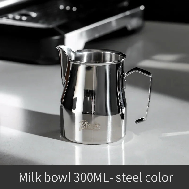 Bincoo GYKF0193 300/450ml Pink Milk Frothing Pitcher Stainless Steel Espresso Steaming Cup with Measurement Scale for Latte Art Barista