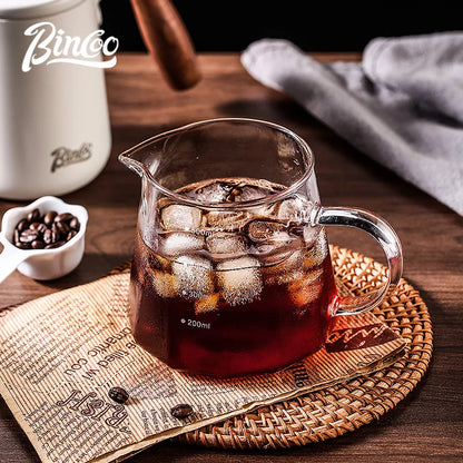 Bincoo 500ml 700ml Coffee Servers Maker Glass Coffee Sharing Pot for Drip Manual Pour over Coffee Pot for Home/Office/Café