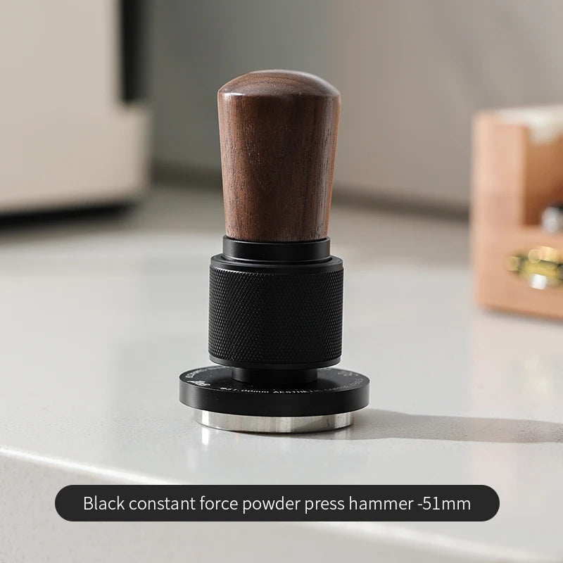 Bincoo 30LB Impact Force Tamper Set with Solid Wood Distributor 51/58mm Constant Pressure Self-Leveling Espresso Tool Kit