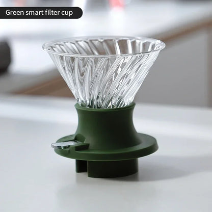 BINCOO Reusable Immersion Coffee Dripper Filters V02 Set Switch Pour Over Dripper Hand Brewing Coffee Maker Glass Coffee Filters