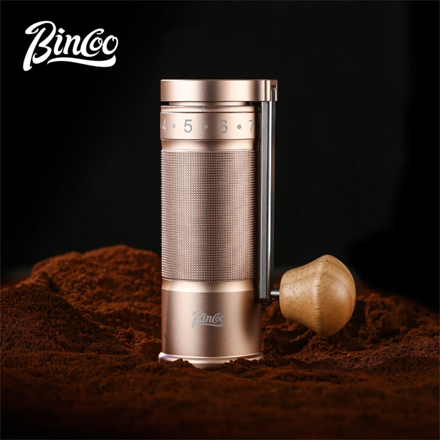 Bincoo SM01 Manual Coffee Grinder Portable Mill 420 Stainless Steel Six-Star Core Straight Shank Hand Foldable Coffee Grinder