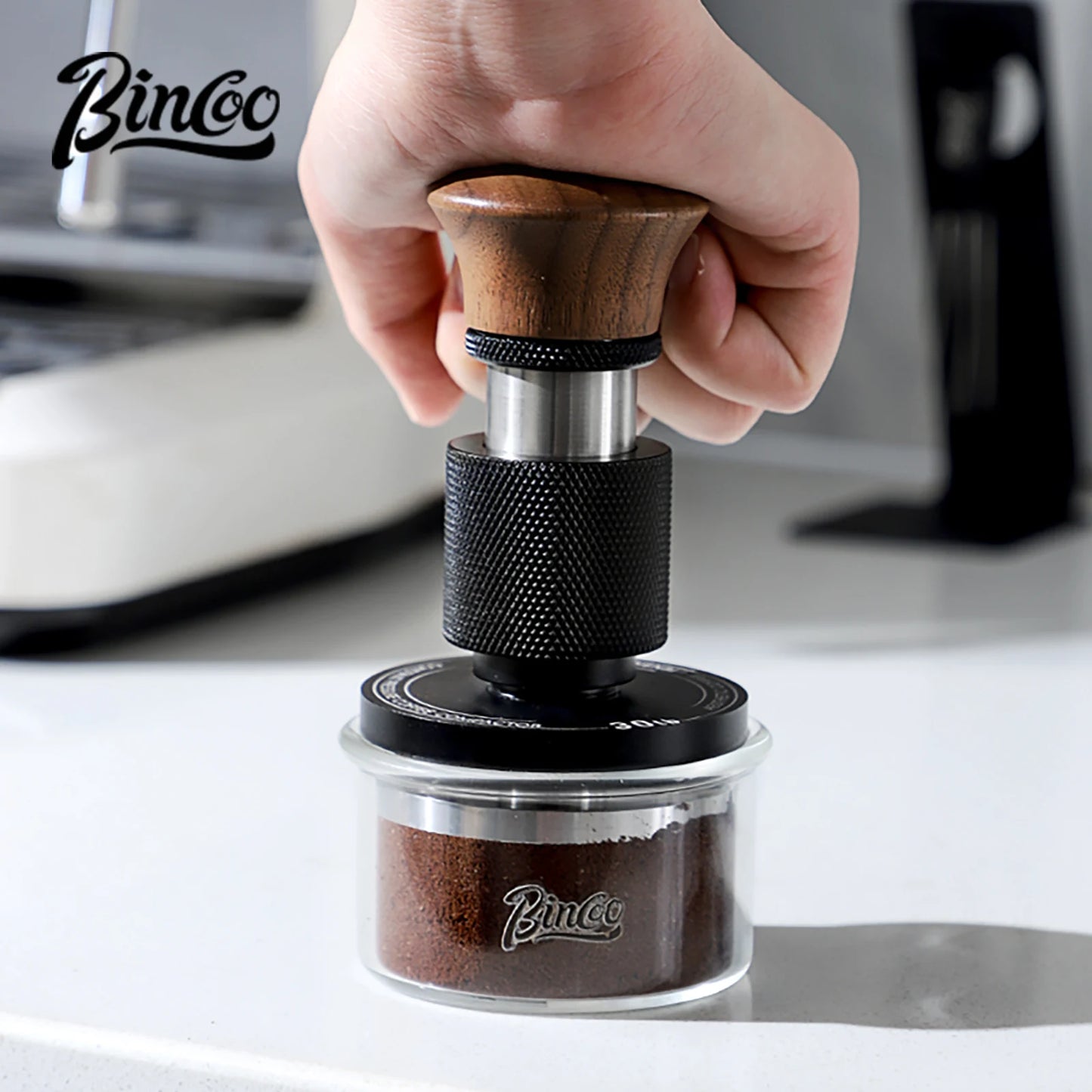 Bincoo Coffee Tamper 30lb Constant Pressure 51/58mm Espresso Tamper Portafilter Spring Loaded Coffee Leveler Barista Tools