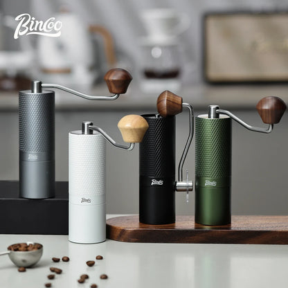 Bincoo Manual Coffee Grinder, 420 Stainless Steel Burrs, Professional Double Bearing Adjustable Grinder,Portable Coffee Grinding