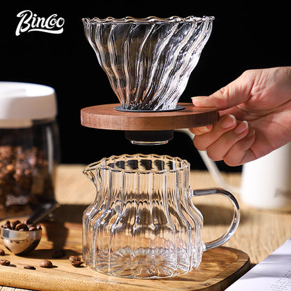 Bincoo 500ml Pour Over Coffee Maker Set Glass Carafe Coffee with Glass Coffee Filter Drip Coffee Maker Set for Home or Office