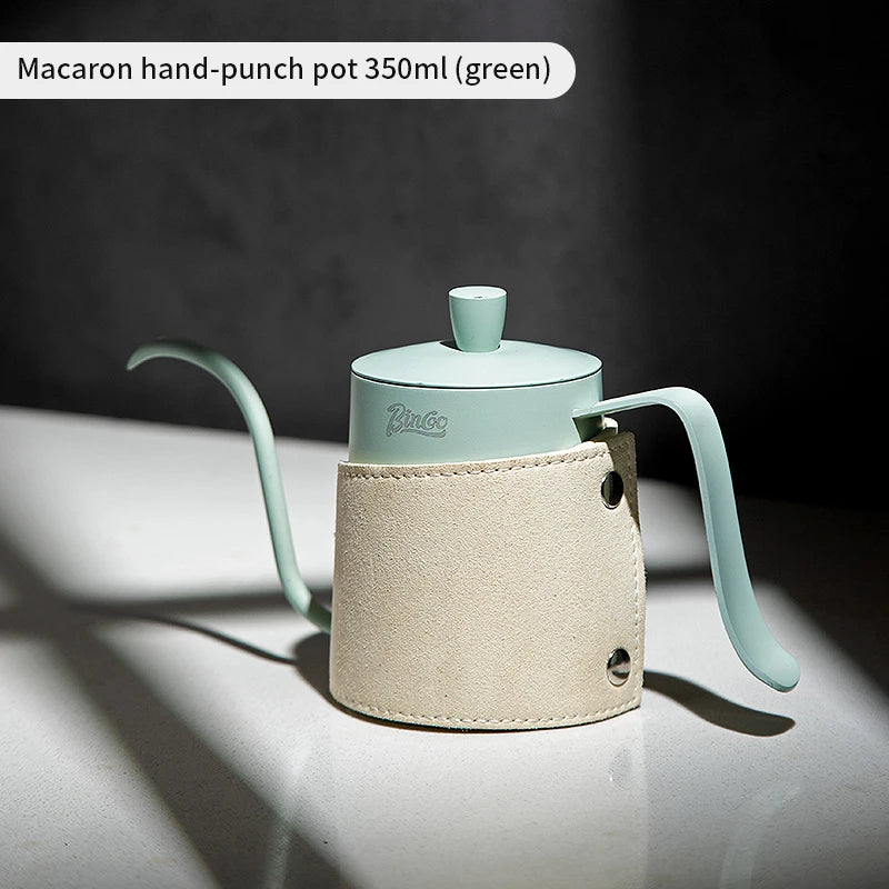 Bincoo GYKF0578 1350ML Hand Brewed Coffee Pot Stainless Steel Goose Neck Long Spout Narrow Mouth with Handle Milk Foam Teapot Kitchen Tool