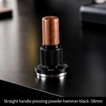 BINCOO 51mm/58mm 30Ib Impact Constant Pressure Coffee Tamper Stainless Steel Base Anti-Rust Wood Handle Barista Espresso Tools