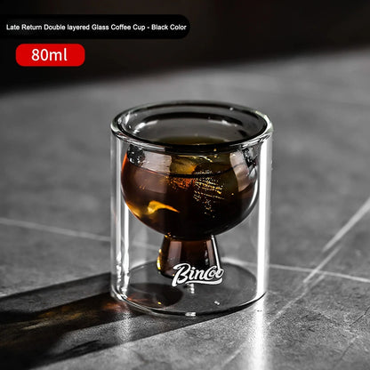 Bincoo Double Layered Coffee Cup High Borosilicate Glass Heat-resistant Anti Scald Concentrated Cup Milk Coffee Ice American Cup
