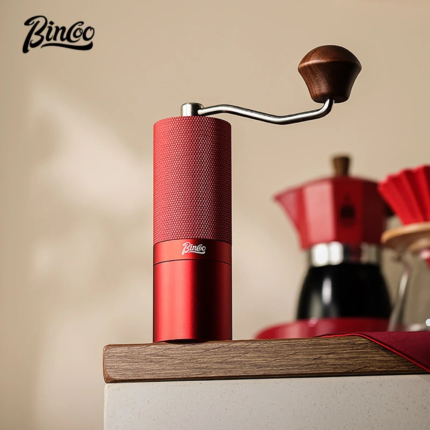 Bincoo Portable Manual Hand Coffee Grinder Professional CNC Stainless Steel Adjustable Manual Burr Coffee Bean Grinding Upgrade