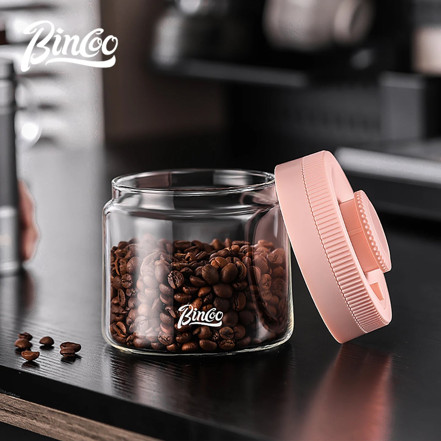 BINCOO Vacuum Sealed Tank Coffee Bean Storage Tank Household Glass Food Storage Jars Moisture-proof Airtight Sealed Container