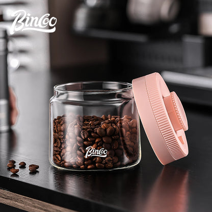 BINCOO Vacuum Sealed Tank Coffee Bean Storage Tank Household Glass Food Storage Jars Moisture-proof Airtight Sealed Container