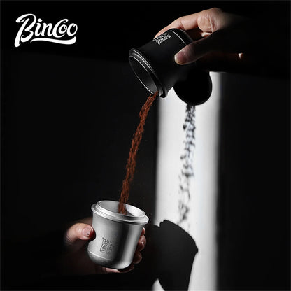 Bincoo 51/58mm Coffee Dosing Cup Aluminum Material Compatible with Espresso Portafilter Durable Wear Resistant Tool for Barista