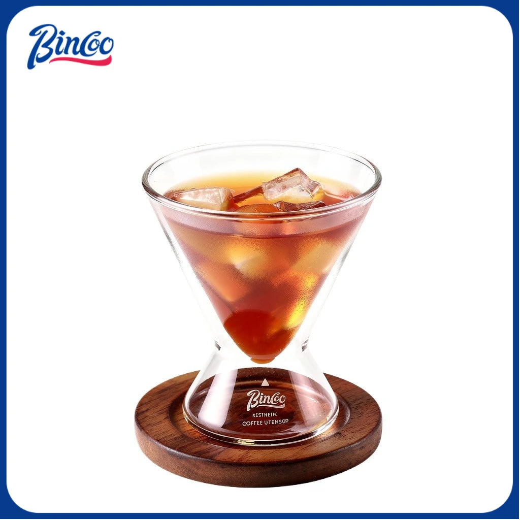 Bincoo Double-Walled Glass Coffee Cup, ice Extraction, Special Drink Latte Cup 180ml, Hot Beverages, for Spirits & Coffee Lovers