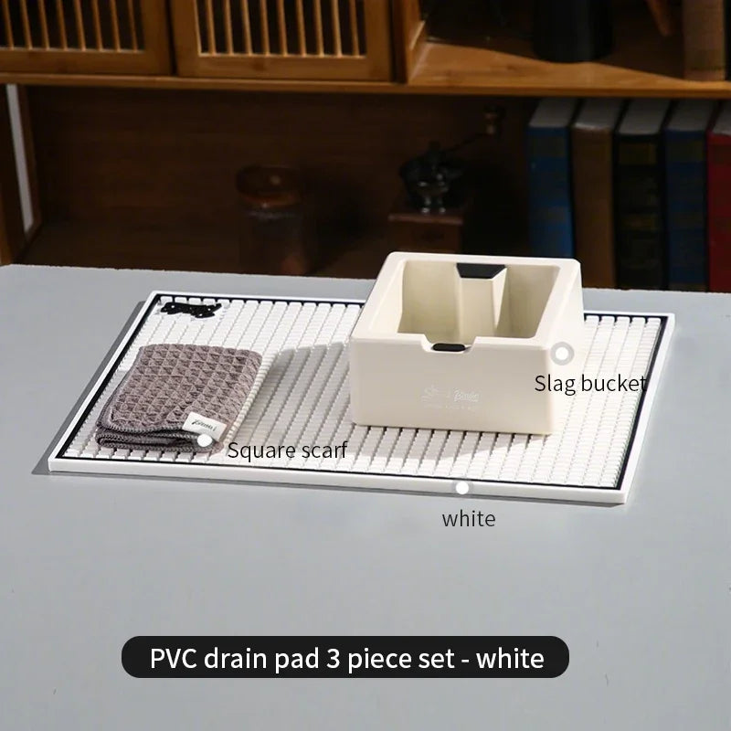 Bincoo Espresso Coffee Tamper Mat PVC Tamping Holder Anti-Skid Coffee Bar Mat for Delonghi Breville Portafilter Barista Tools