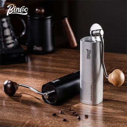 Bincoo Chestnut Manual Coffee Grinder Upgrade All-metal Body & Anti-slip Design Portable Hand Grinder CNC Burr Inside Barista