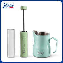 Bincoo Coffee Electric Milk Frother Coffee Latter Mug Set Milk Frother Mixer Coffee Latte Art Cup 300/450ML