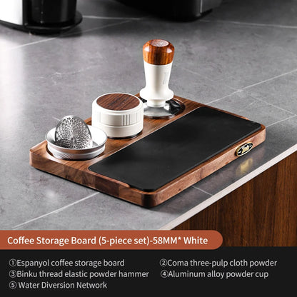 Bincoo 51-58mm Coffee Storage Board Tampers Coffee Distributor Dosing Ring Reusable Filter Holder Barista Espresso Coffeware Set