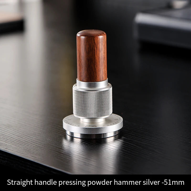 BINCOO 51mm/58mm 30Ib Impact Constant Pressure Coffee Tamper Stainless Steel Base Anti-Rust Wood Handle Barista Espresso Tools