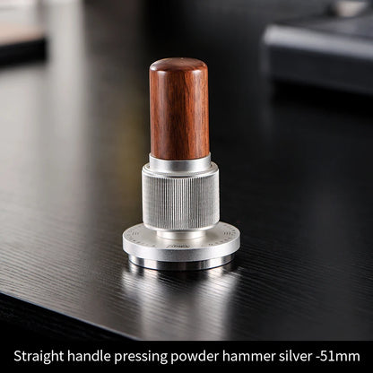 BINCOO 51mm/58mm 30Ib Impact Constant Pressure Coffee Tamper Stainless Steel Base Anti-Rust Wood Handle Barista Espresso Tools