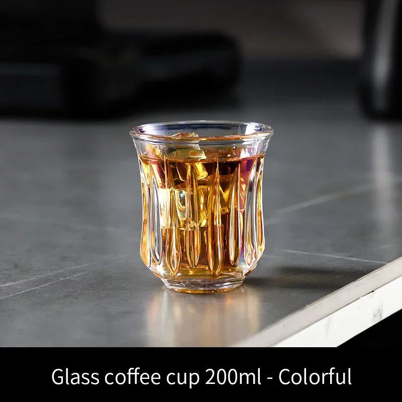 BINCOO 90ml-400ml Glass Coffee Cup Drinking Glasses for Espresso Cappuccino Latte Mug Juice Cocktails Home Kitchen Barista Tools