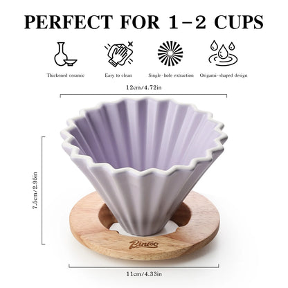 BINCOO Ceramic Hand Brewing Coffee Filter Cup Reusable Filters Coffee Maker Funnel Dripper Cake Filter Cup Coffee Accessories