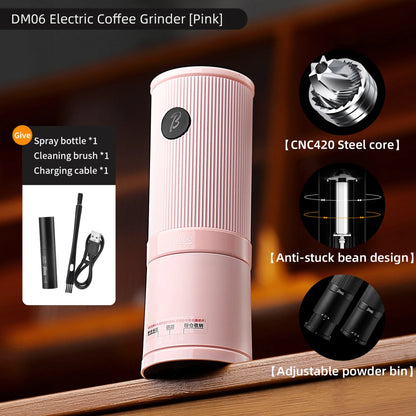 Bincoo Leyou Portable Electric Coffee Grinder, USB Rechargeable Adjustable Grind, Home Outdoor Portable Coffee Grinder