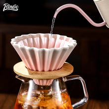 BINCOO Ceramic Hand Brewing Coffee Filter Cup Reusable Filters Coffee Maker Funnel Dripper Cake Filter Cup Coffee Accessories