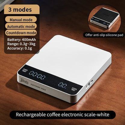 BINCOO Hand Brewed Coffee Electronic Scale Smart Home Kitchen Scale Coffee Bean Weigher Specialized Automatic Timing Scale