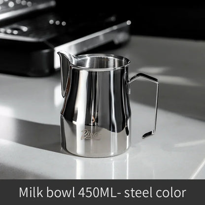 Bincoo GYKF0193 300/450ml Pink Milk Frothing Pitcher Stainless Steel Espresso Steaming Cup with Measurement Scale for Latte Art Barista