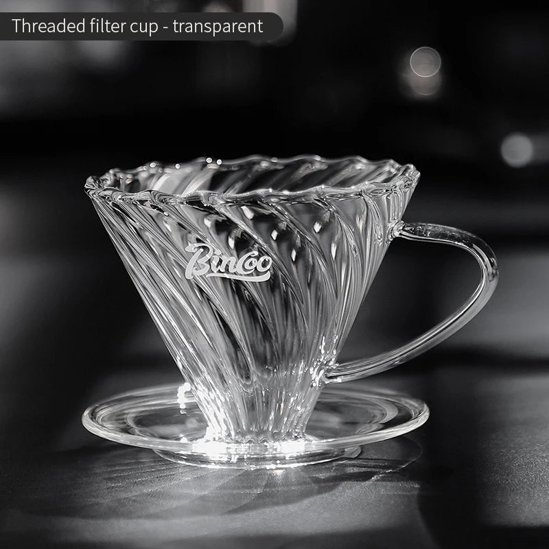 Bincoo Pour Over Coffee Maker Set Reusable Coffee Filter Dripper Glass Coffee Hand Brewing Coffee Sharing Pot Funnel Filter Cups