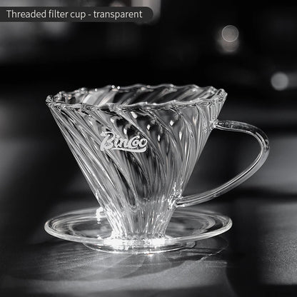 Bincoo Pour Over Coffee Maker Set Reusable Coffee Filter Dripper Glass Coffee Hand Brewing Coffee Sharing Pot Funnel Filter Cups