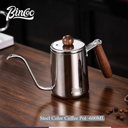 Bincoo 600 ML Coffee Gooseneck Kettle Cafe Camping Drip Pot  Barista Accessories Tools Coffeeware Utensils Tea Water