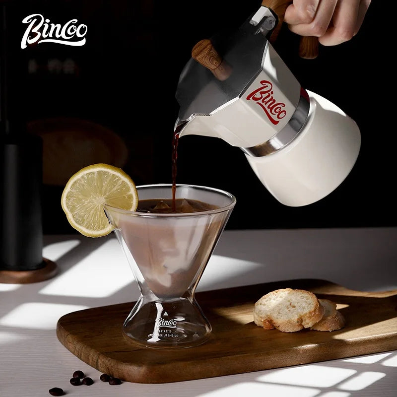 Bincoo Double-Walled Glass Coffee Cup, ice Extraction, Special Drink Latte Cup 180ml, Hot Beverages, for Spirits & Coffee Lovers