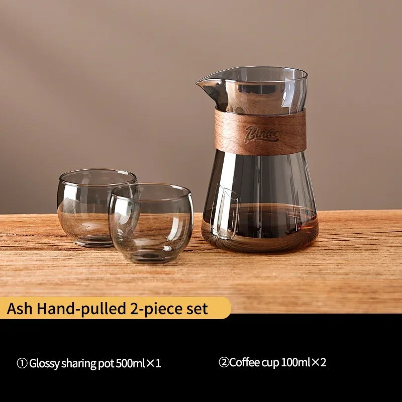 Bincoo 500ml Coffee Share Pot Pour Over Coffee Dripper Set Glass Server V01 Funnel Drip Maker Brewed Cup Coffee Sharing Pots Set