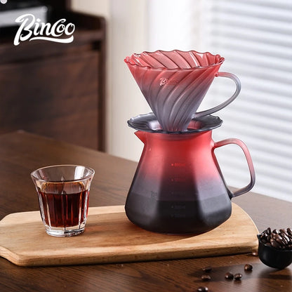 BINCOO Blackberry Hand Brew Coffee Pot Set V60 Filter Glass Sharing Pot Home Coffee Brewing Utensils