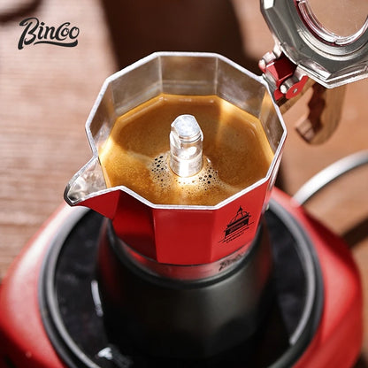 BINCOO Double Valve Moka Pot Coffee Maker with Electric Stove Home Pot Outdoor Mini Coffee Pot 2 Cups, stovetop espresso maker