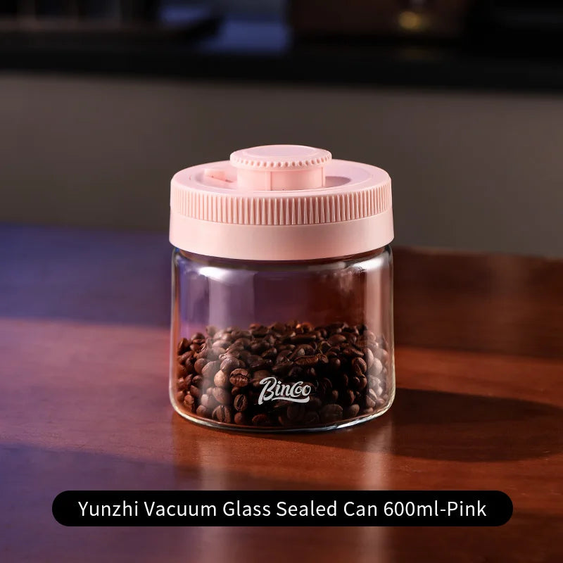 BINCOO Vacuum Sealed Tank Coffee Bean Storage Tank Household Glass Food Storage Jars Moisture-proof Airtight Sealed Container