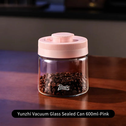 BINCOO Vacuum Sealed Tank Coffee Bean Storage Tank Household Glass Food Storage Jars Moisture-proof Airtight Sealed Container