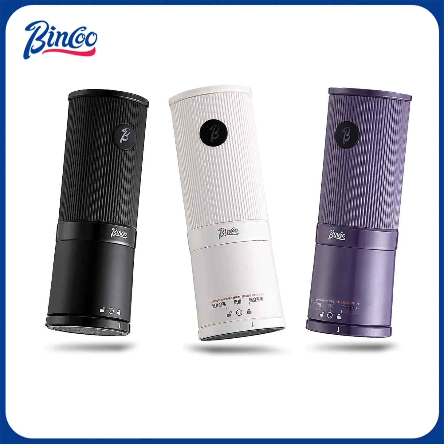 Bincoo Leyou Portable Electric Coffee Grinder, USB Rechargeable Adjustable Grind, Home Outdoor Portable Coffee Grinder