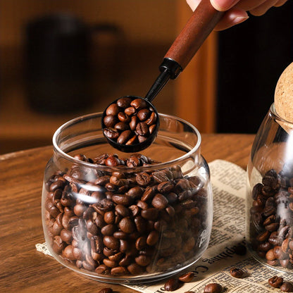 Bincoo Walnut Handle Coffee Scoop, 304 Stainless Steel Measuring Spoon for Coffee Beans, Gram Measurement Design