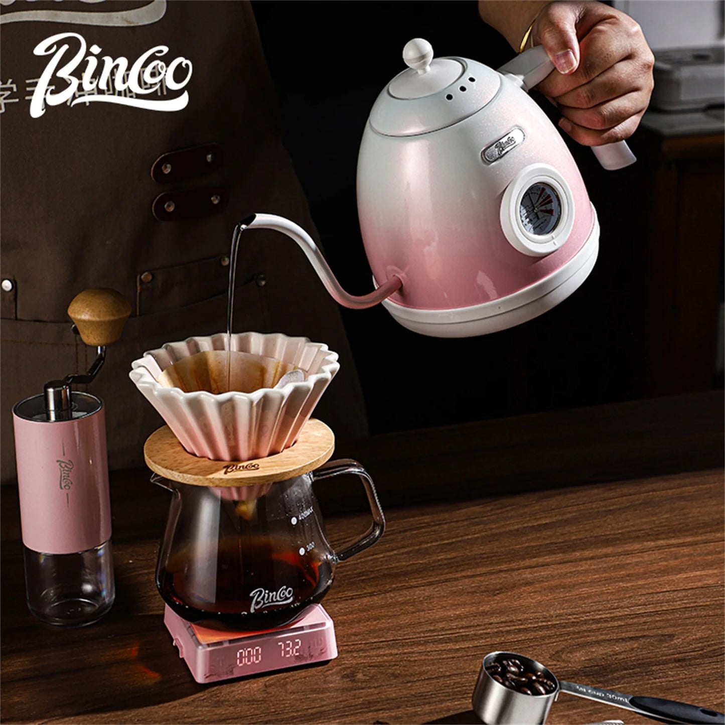 BINCOO Constant Temperature Electric Kettle Hand Brewed Coffee Pot Anti Dry Burning Intelligent Power-off Heating Pot Household