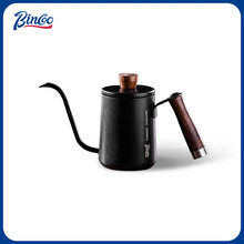 Bincoo 600ML Coffee Pot Gooseneck Kettle Spout 304 Stainless Steel Hand Brewed Espresso Milk Pot Walnut Wood Handle Coffee Maker